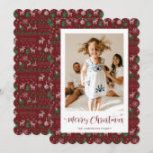 Carte de Noël Joyeuse photo Rouge traditionnel (Devant / Derrière)