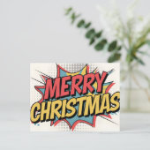Carte de Noël Joyeuse Pop Art (Debout devant)