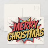 Carte de Noël Joyeuse Pop Art (Devant / Derrière)