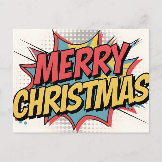 Carte de Noël Joyeuse Pop Art (Devant)