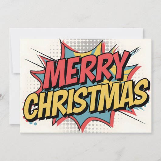 Carte de Noël Joyeuse Pop Art (Devant)