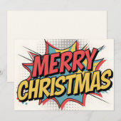 Carte de Noël Joyeuse Pop Art (Devant / Derrière)