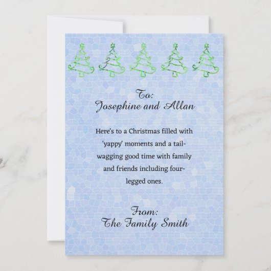 Carte de Noël Joyeuse pour chien de Carlin Funny p (Dos)