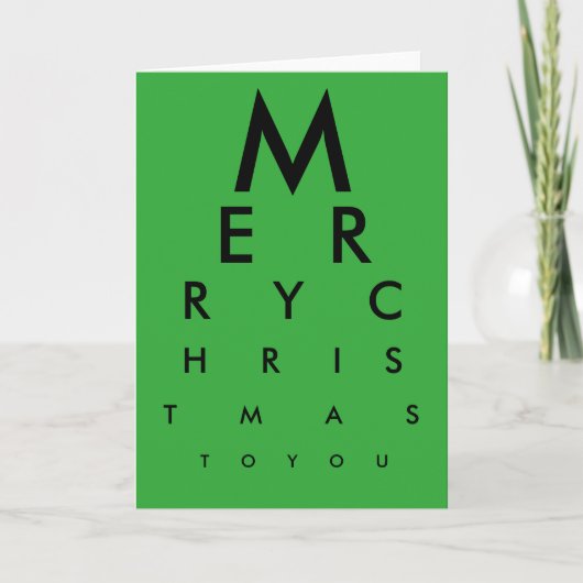 Carte de Noël Joyeuse pour les yeux (verte) (Devant)