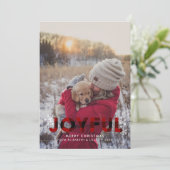 Carte de Noël Joyeuse Red Buffalo Plaid Photo (Debout devant)