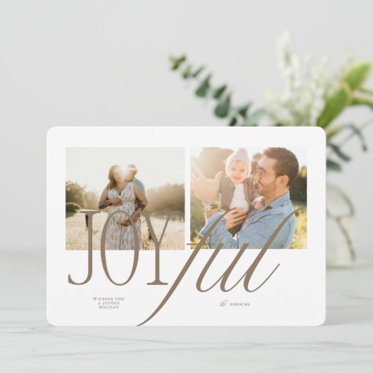 Carte de Noël Joyeuse Typographie (Debout devant)