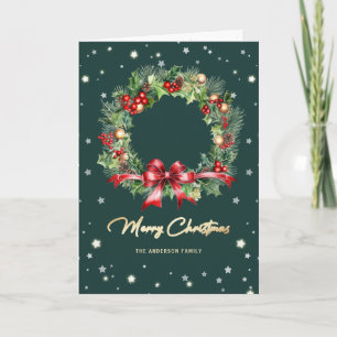 Carte de Noël Joyeuse Veste de Pin Holly