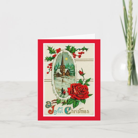 Carte de Noël Joyeuse vintage (Devant)