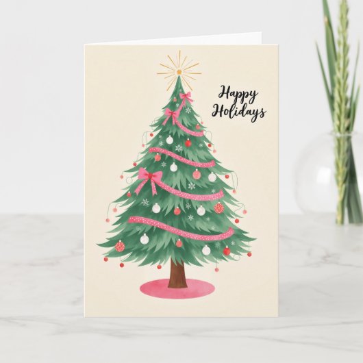 Carte de Noël Joyeuses Fêtes avec sapin (Devant)