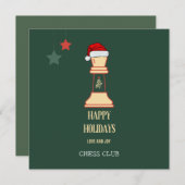 carte de Noël joyeuses fêtes club d'échecs (Devant / Derrière)
