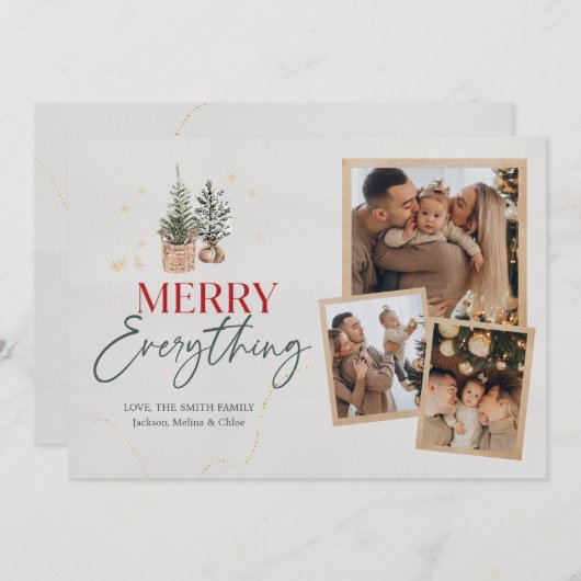 Carte de Noël Joyeuses Fêtes de Fin d'Année (Devant / Derrière)