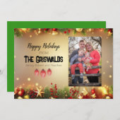 Carte de Noël Joyeuses Fêtes de Snowflake (Devant / Derrière)