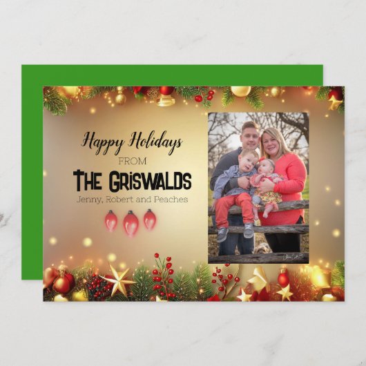 Carte de Noël Joyeuses Fêtes de Snowflake (Devant / Derrière)