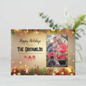 Carte de Noël Joyeuses Fêtes de Snowflake (Debout devant)