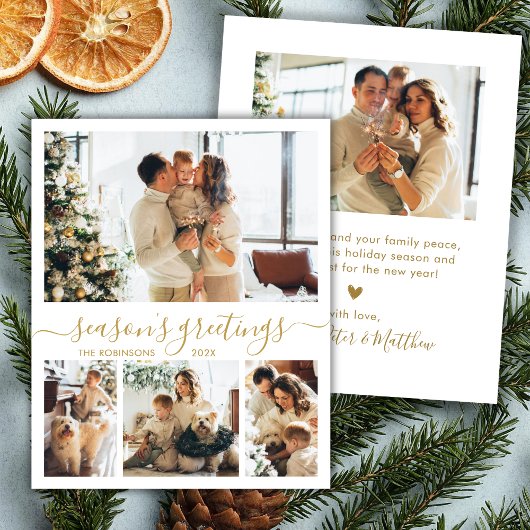 Carte de Noël Joyeuses Fêtes Script 4 Photo