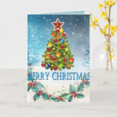 Carte de Noël joyeux (Fleur jaune)