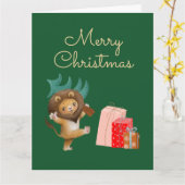 Carte de Noël Joyeux (Fleur jaune)