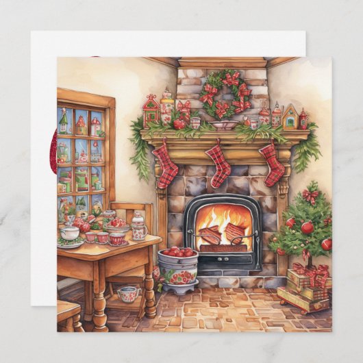 Carte de Noël Joyeux (Devant / Derrière)