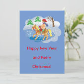 Carte de Noël joyeux. (Debout devant)