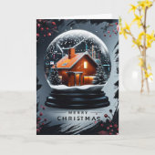 Carte de Noël Joyeux (Fleur jaune)
