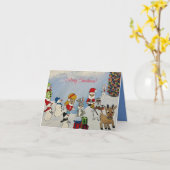 Carte de Noël Joyeux (Fleur jaune)