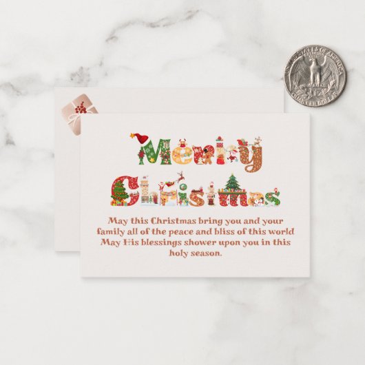 Carte de Noël joyeux (Devant/Arrière en situation)