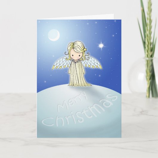 Carte de Noël Joyeux Ange doux (Devant)