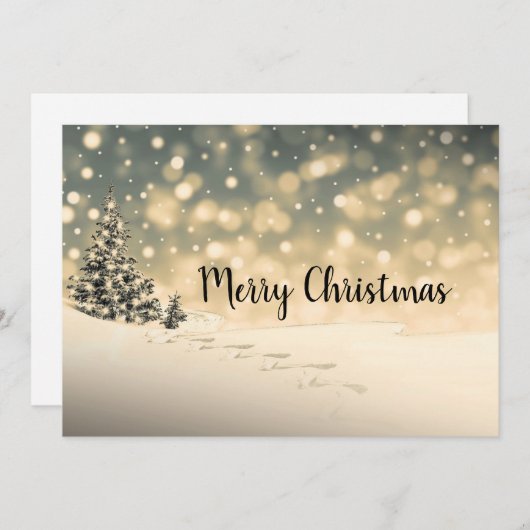 Carte de Noël Joyeux Arbre À feuillage persistant  (Devant / Derrière)