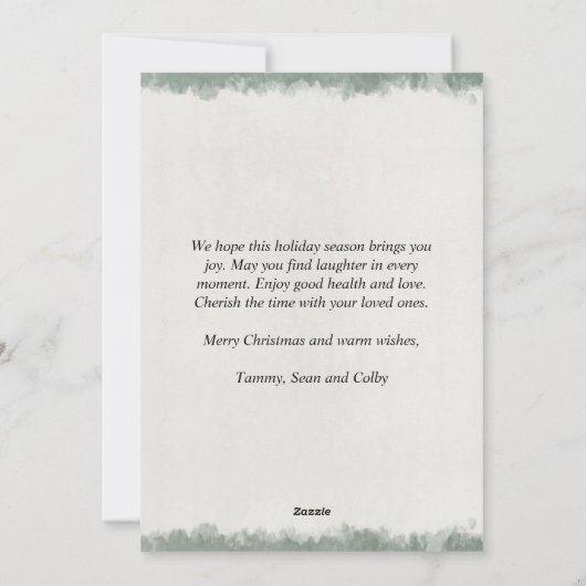 Carte de Noël Joyeux Arbre d'Aquarelle (Dos)