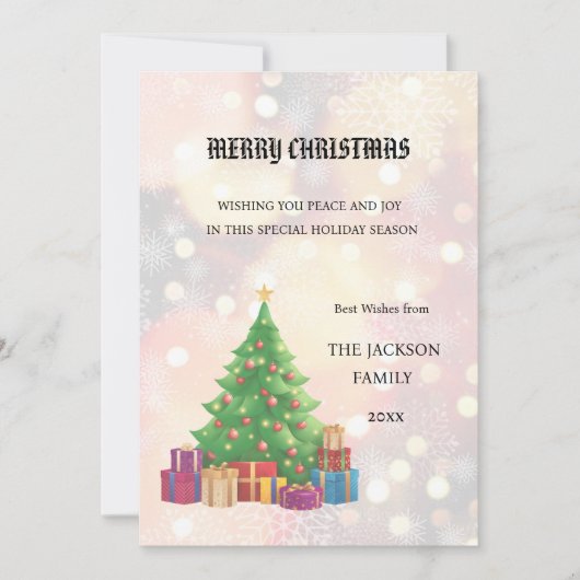 Carte de Noël Joyeux Arbre de Noël (Devant)