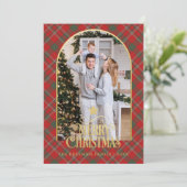 Carte de Noël Joyeux Arc Rouge Plaid (Debout devant)