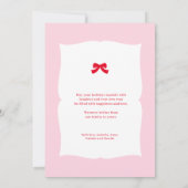 Carte de Noël Joyeux Bow rouge rose moderne (Dos)