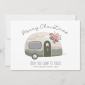 Carte de Noël Joyeux Camper Retro (Devant)