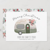 Carte de Noël Joyeux Camper Retro (Devant / Derrière)