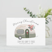 Carte de Noël Joyeux Camper Retro (Debout devant)