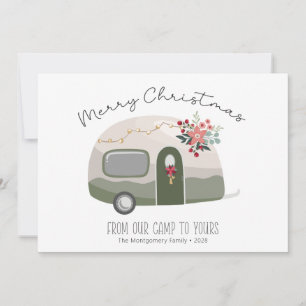 Carte de Noël Joyeux Camper Retro