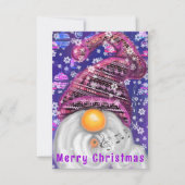 Carte de Noël Joyeux chanteur Gnome en Casquette v (Devant)