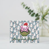 Carte de Noël Joyeux Cochon (Debout devant)
