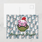 Carte de Noël Joyeux Cochon (Devant / Derrière)