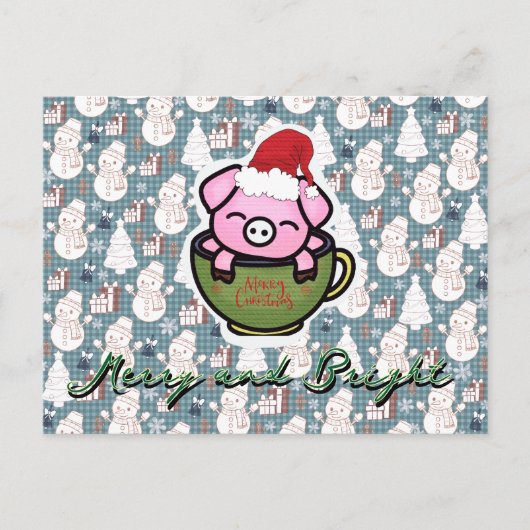 Carte de Noël Joyeux Cochon (Devant)