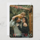 Carte de Noël Joyeux colorée (Devant)