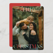 Carte de Noël Joyeux colorée (Devant / Derrière)