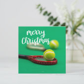Carte de Noël Joyeux de tennis (Debout devant)