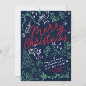 Carte de Noël joyeux dessinée à la main (Devant)