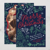 Carte de Noël joyeux dessinée à la main (Devant / Derrière)