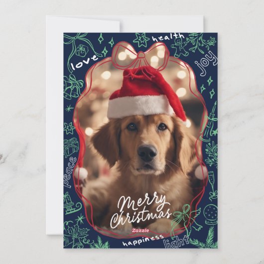 Carte de Noël joyeux dessinée à la main (Dos)