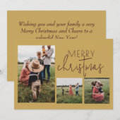 Carte de Noël Joyeux d'or (Devant / Derrière)