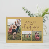 Carte de Noël Joyeux d'or (Debout devant)