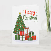 Carte de Noël Joyeux en lin de luxe (Devant)