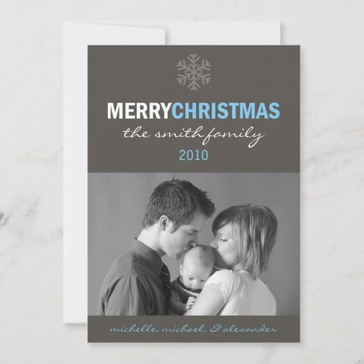 Carte de Noël Joyeux et élégant (Flacon de neige b (Devant)